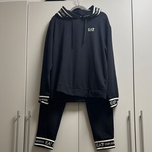 Emporio Armani Black Jumpsuit with White Accents